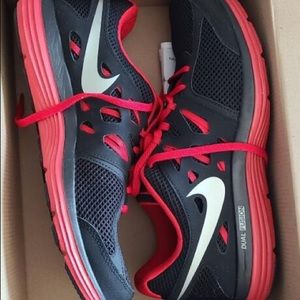 Nike Dual Fusion Lite Running Shoes Black/Red 9.5